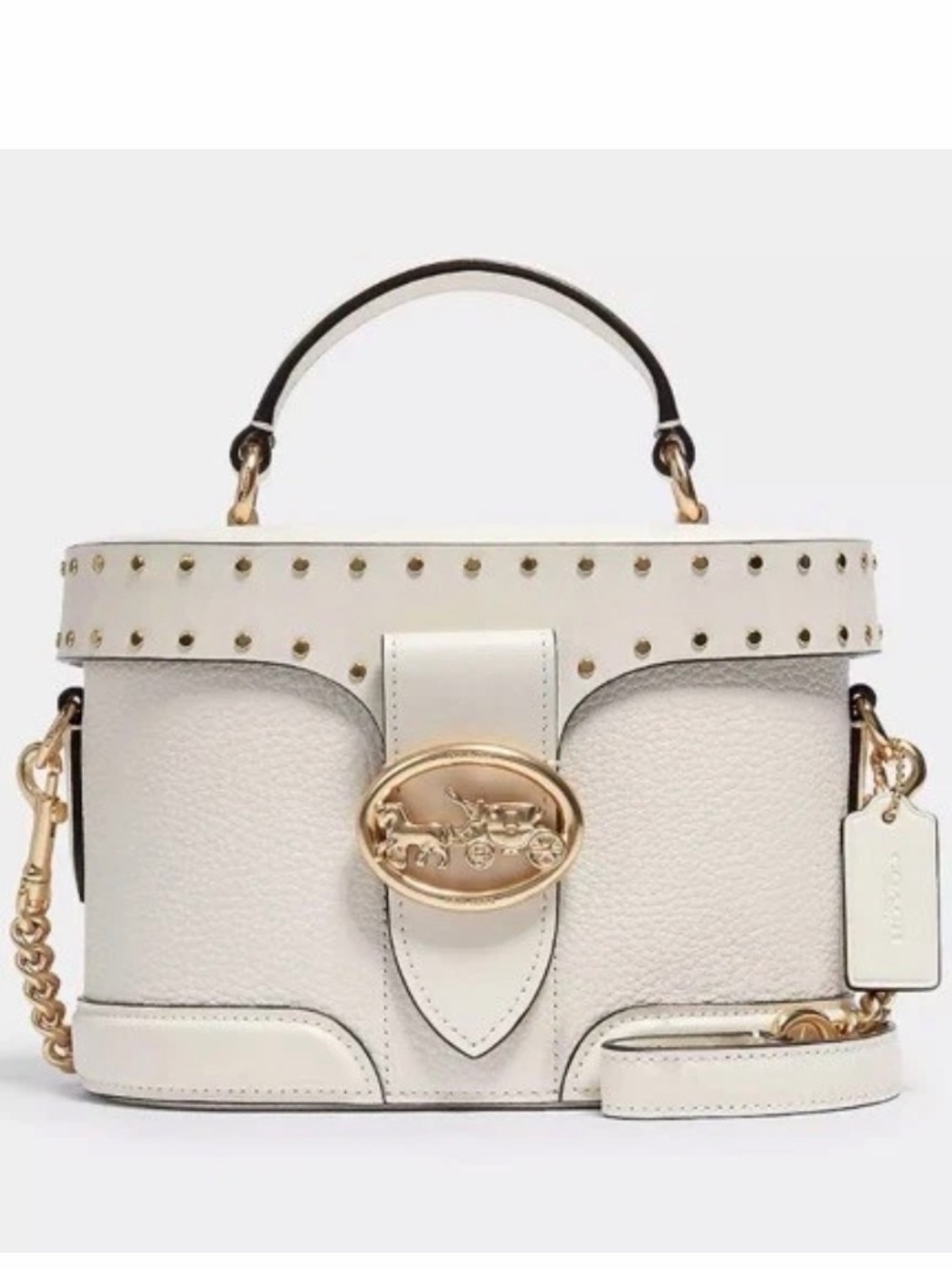 Georgie‎ Gem Crossbody With Rivets by COACH NEW YORK cream color
